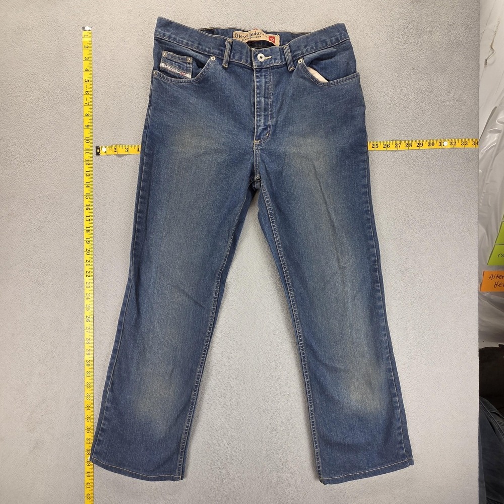 Diesel Jeans Mens Blue RR55 Industry Regular Straight Zip Fly Italy Fits 32x28
